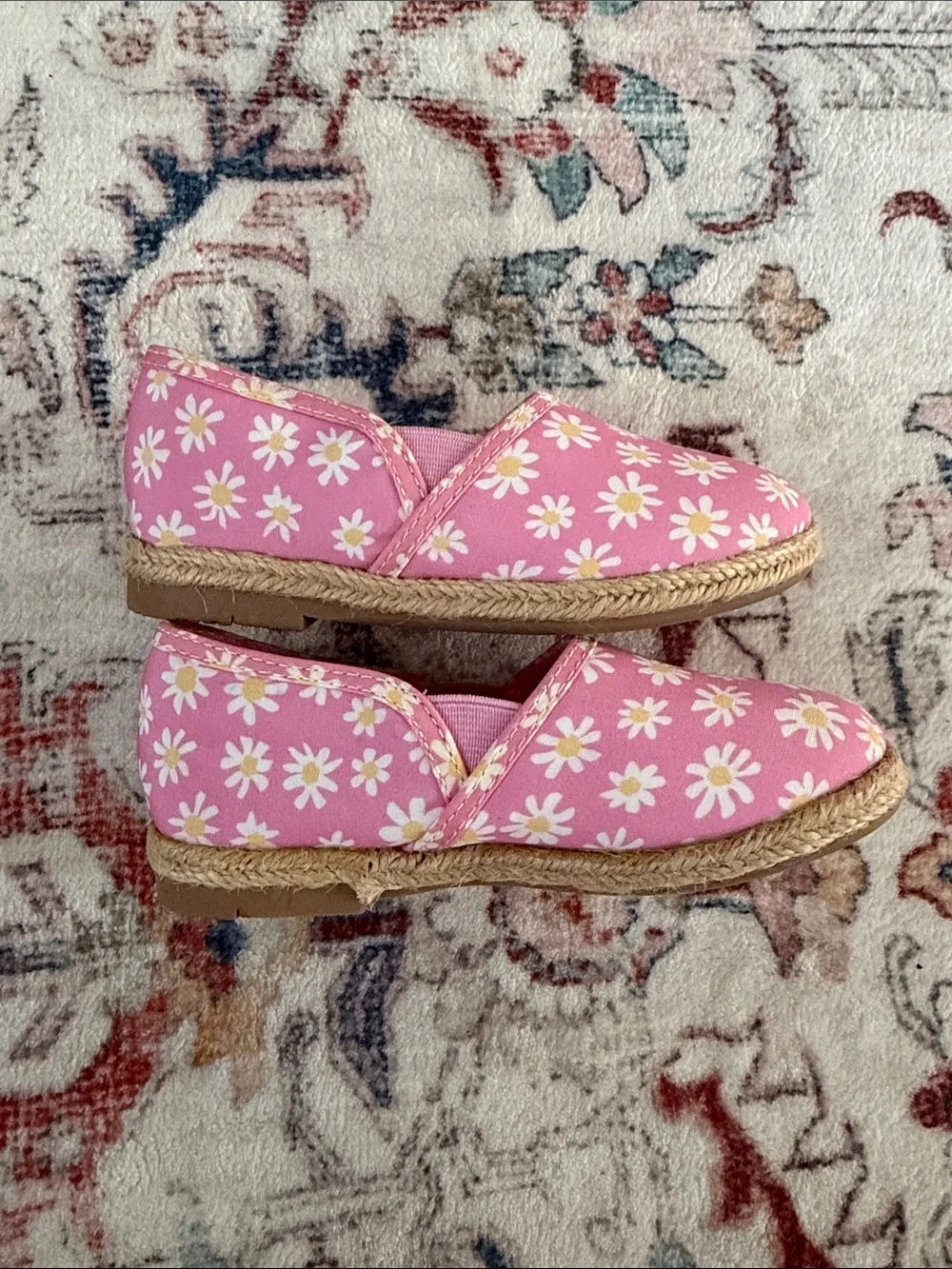 Maggie & Zoe Pink Daisy Canvas Slip-On Moccasins